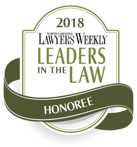 2018 North Carolina Lawyers Weekly Leaders in the Law Honoree